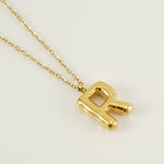 Gold color / 1 Piece Simple Series Simple Letter R Stainless Steel  Gold Color Women's Pendant Necklaces Picture18